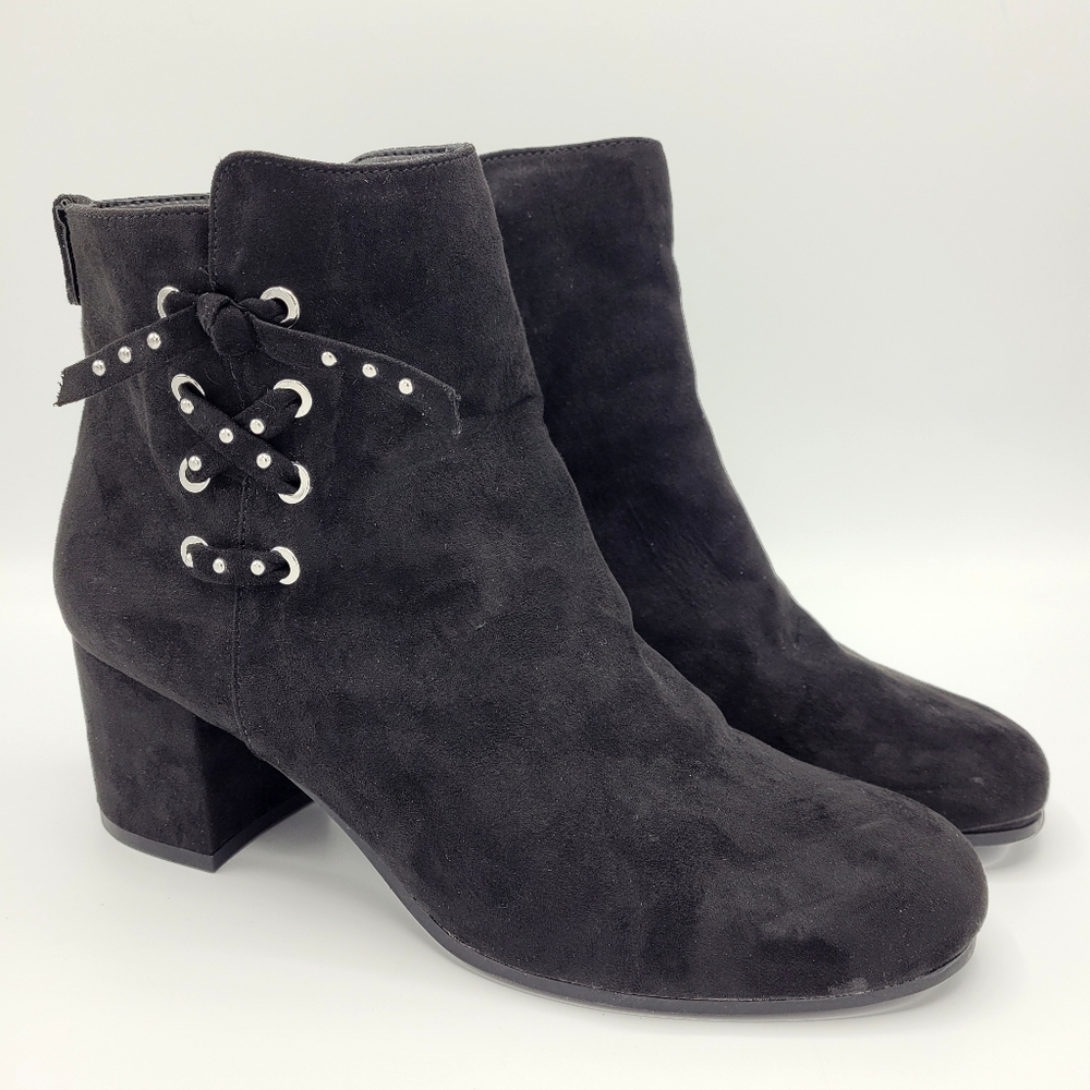 Circus by Sam Edelman Women's Vinnie Ankle Boots Booties Black 9.5 Studded Bow